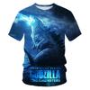 Summer Round Neck 3D Godzilla Pattern Printed Top Fashionable Casual Short Sleeved Children's Boy T-shirts