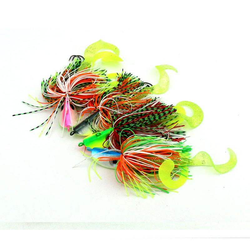 HENGJIA Lead Head Jig Hooks Spinnerbait Soft Grub Lures Tackle Pack of 4