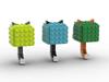 Брелок-держатель для ключей из MOC-кирпичей Необычные детские игрушки Модель для сборки Декор DIY Кольцо для подвешивания ключей Строительные блоки Город