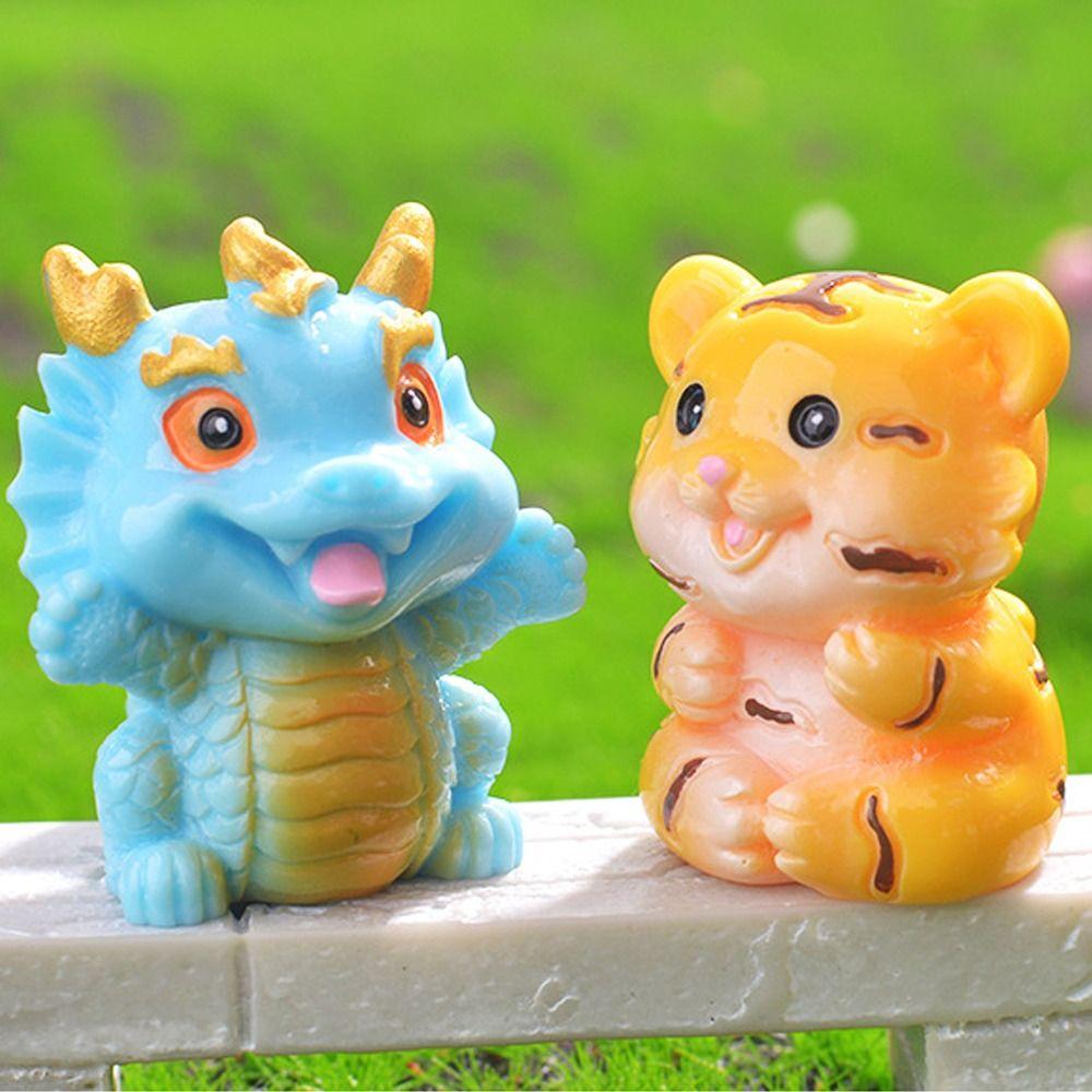 Миниатюрные фигурки двенадцати знаков зодиака, сделай сам, изделия из смолы, украшения животных, украшение для автомобиля, офиса, рабочего стола