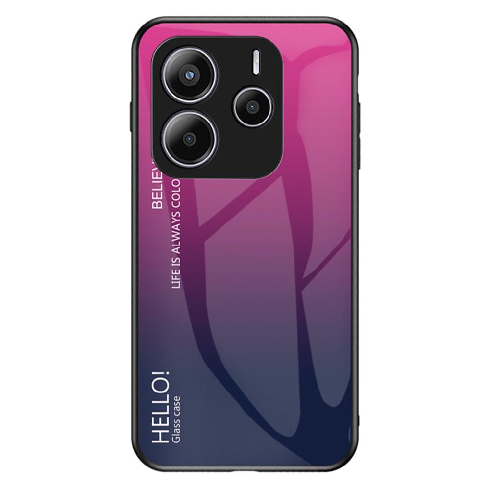 For Xiaomi Redmi Note 14 5G Case Anti-Scratch Tempered Glass+PC+TPU Phone Cover