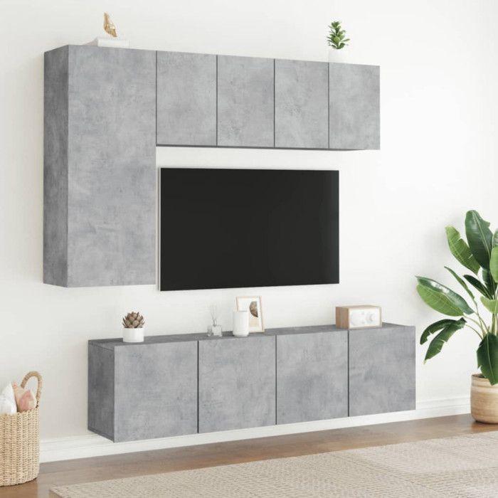 VidaXL Meubles TV muraux 2 pcs gris béton 60x30x41 cm 836945