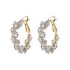 Elegant Personality Creative Fashion Trendy Exquisite Irregular Shining Zircon C-shaped Earrings Party Wedding Zircon Gift