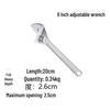 Multi-Function Adjustable Bathroom Wrench with Large Opening and Short Handle