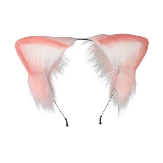 Повязка на голову в японском стиле с плюшевыми кошачьими ушками, украшение для волос, подарок, изготовление ярких цветных аксессуаров для волос