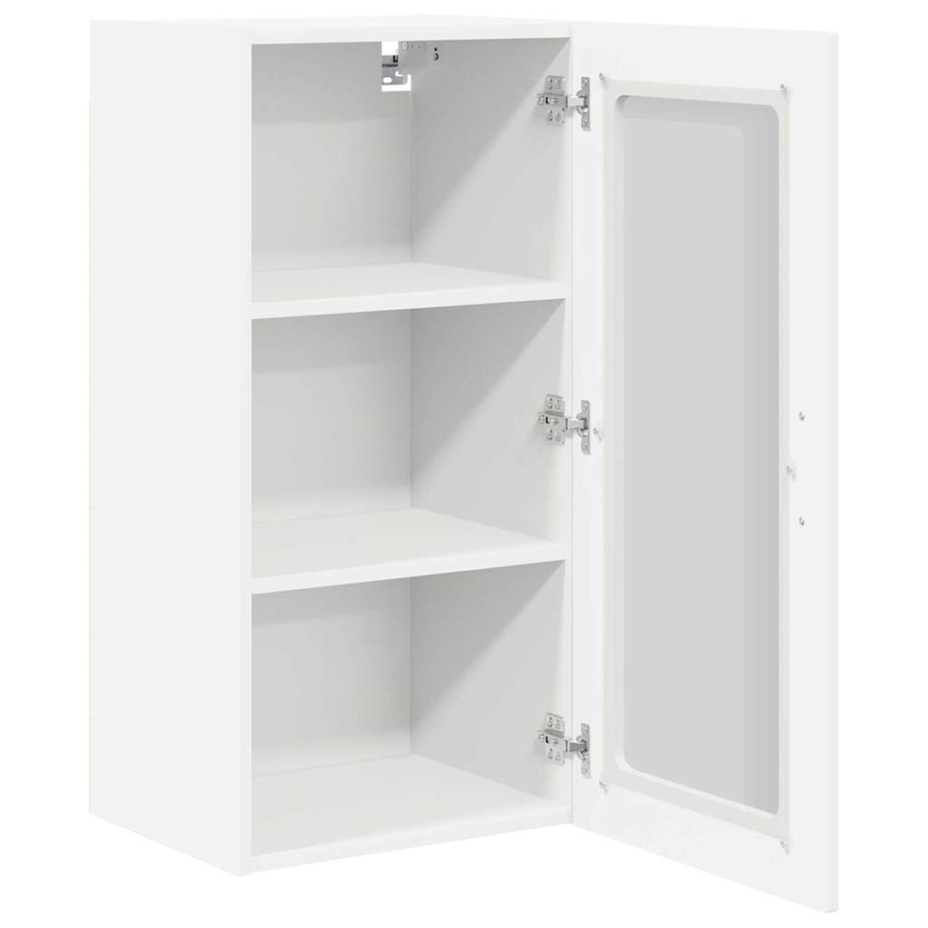 Wall Mounted Glass Cabinet PORTO 2 pcs White 40 x 31 x 80 cm Particleboard