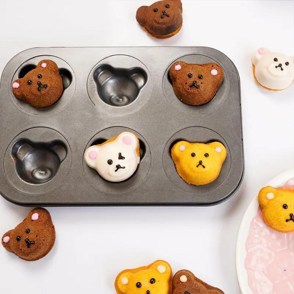 Non-stick Bear Madeleine Cake Baking Pan 4/6/9 Cavities Bread Mold Muffin Cakes Mold  Pudding