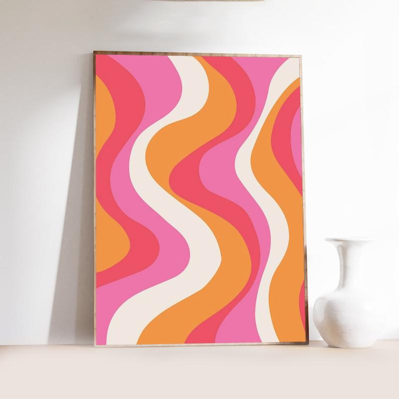 Розовое сердце любви и игральные карты Подготовительный студент Холст Принт Постер Баухаус Настенное искусство Постер Кофейня Бар Домашний декор