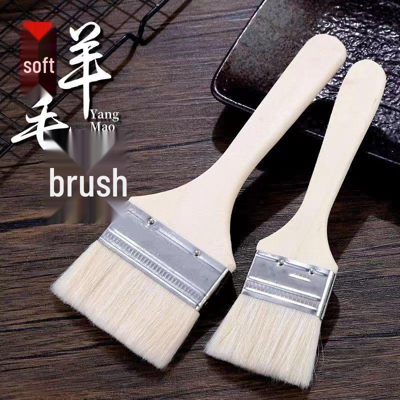 High-Temperature Resistant Food Grade Wool Kitchen Brush for Barbecue, Pancake, and Baking