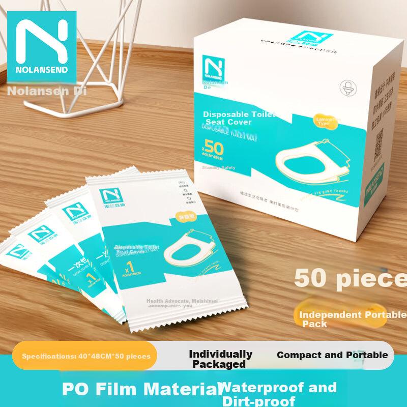 NOLANSEND Disposable Toilet Seat Covers, PO Film Insertable Toilet Seat Pads, Waterproof And Hygienic for Hotels And Travel, Pack of 50