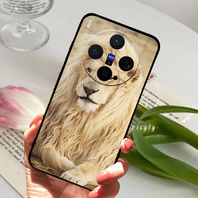 Чехол для Vivo X300 Крутой Рисунок Животных Лев Волк Чехол Для Телефона VIVOX300 V2509A Защита Камеры Fundas Противоударный