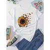 Summer Sunflower Love T-Shirt Sweet And Fashionable Women'S T-Shirt Casual Short Sleeved Regular Women'S Pattern T-Shirt Clothes