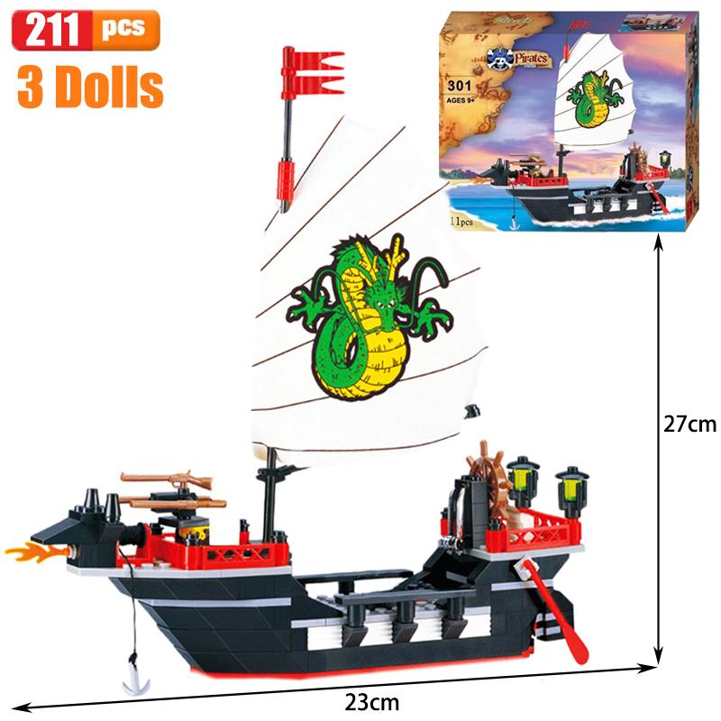 Enlighten Building Block Pirates And Royal Guards Battle Castle 366pcs Educational Bricks Toy For Boy Christamas Gift 310