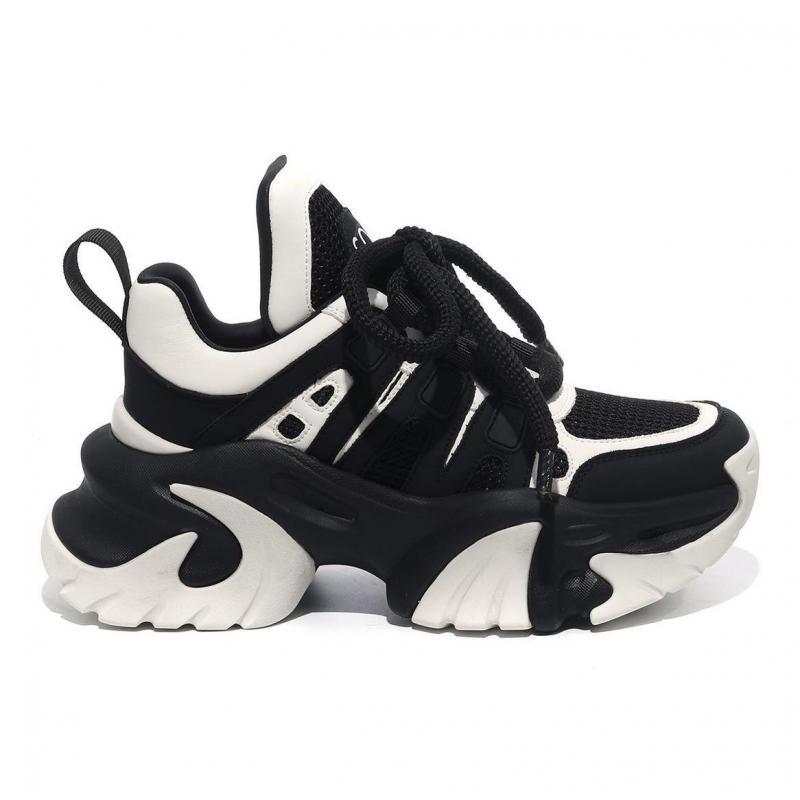 Кроссовки на толстой платформе, толстая подошва, дышащая женская повседневная обувь, на шнуровке, женская мода, весенняя обувь для прогулок на открытом воздухе 2024 г.