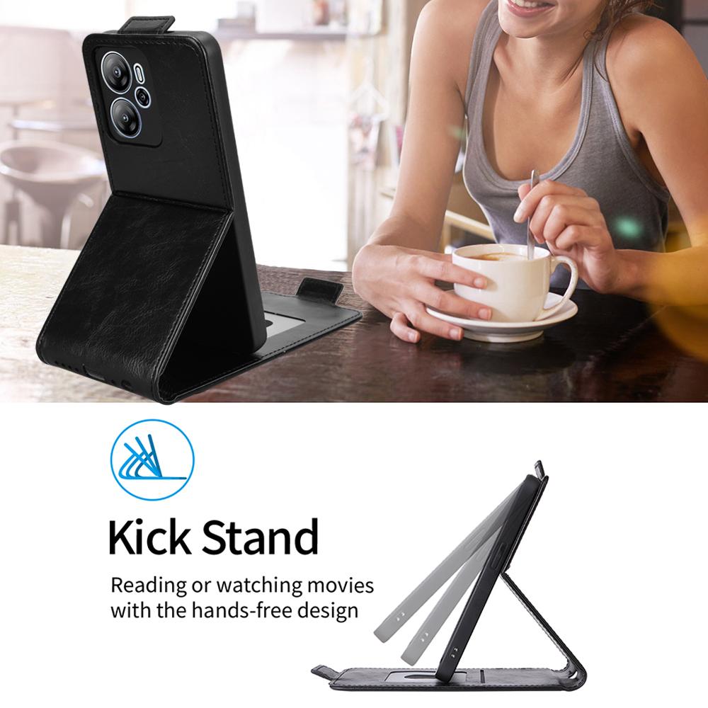 For Blackview Oscal Tiger 13 Stand Case Magnetic Clasp Vertical Flip Leather Phone Cover with Card Holder