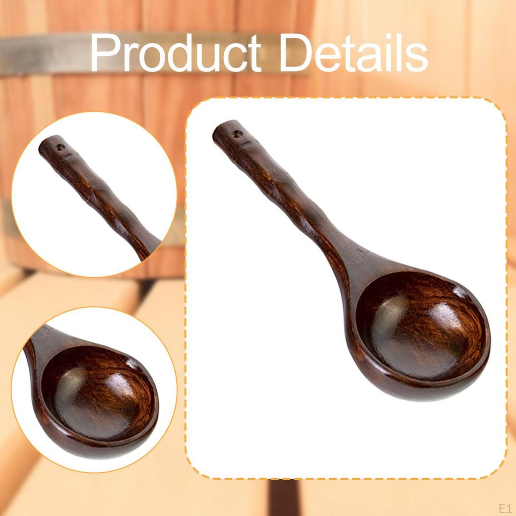 Wooden Water Spoon Multipurpose, Sauna Ladle, Simple, Easy to Use, Comfortable Grip Smooth