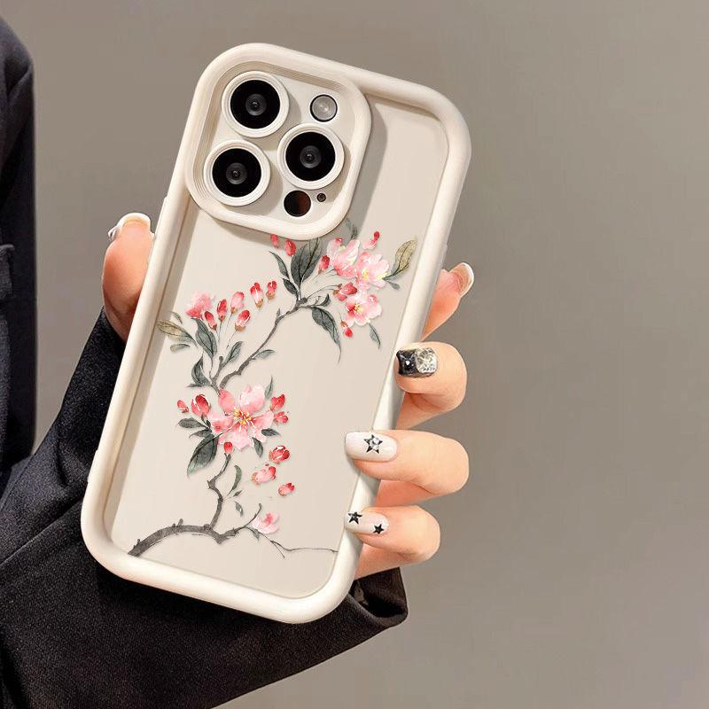 Красивый цветок персика подходит для чехла мобильного телефона iPhone17ProMax 14 Apple 13 матовый 12/15 поколение xsmax