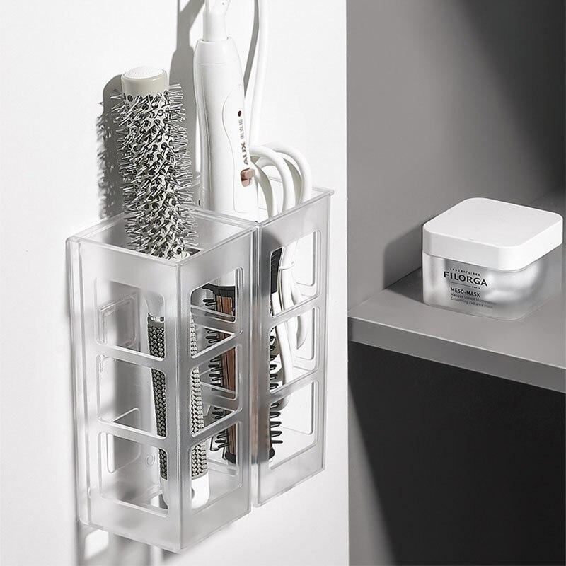 Ящик для хранения щипцов для завивки, настенный бытовой настенный без перфорации, полка для выпрямителя, парикмахерские инструменты, коробка для отделки
