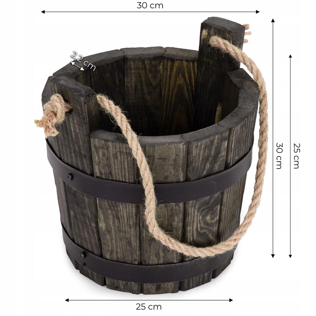 Wooden flowerpot 30XH30 bucket K. rosewood