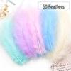 Dyed Goose Feather Easter DIY Dream Catcher with Colorful Stuffed Feathers and Sharp Velvet Turkey Tail Feathers