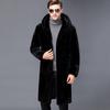 Норковая шуба мужская зимняя длинная норковая шуба цельная шуба с капюшоном ветровка свободная мужская одежда
