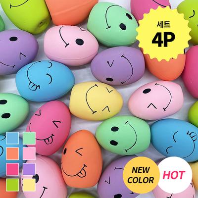 With Us Damda Smile Egg Bonbon Латексная игрушка 4P_ Скрипящая игрушка для собаки Скрипящая игрушка Игрушка для игр с водой Игрушка для домашних животных, Мелонг 4P