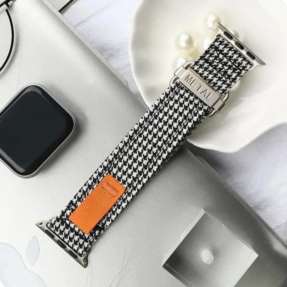 Nylon Sport Strap For Apple Watch Series 10 46mm 42mm Ultra 49mm Band For iWatch Series 9 8 7 6 SE 45mm 44mm 41mm 40mm Bracelet