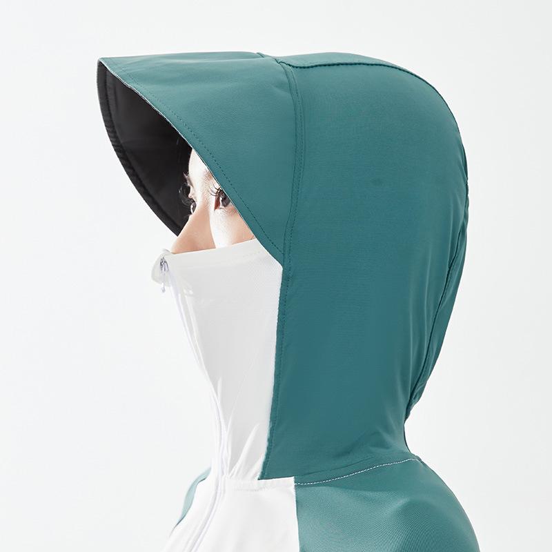 Женское пончо с защитой от солнца UPF 50+ - Дышащее, Черный козырек для защиты от УФ-лучей