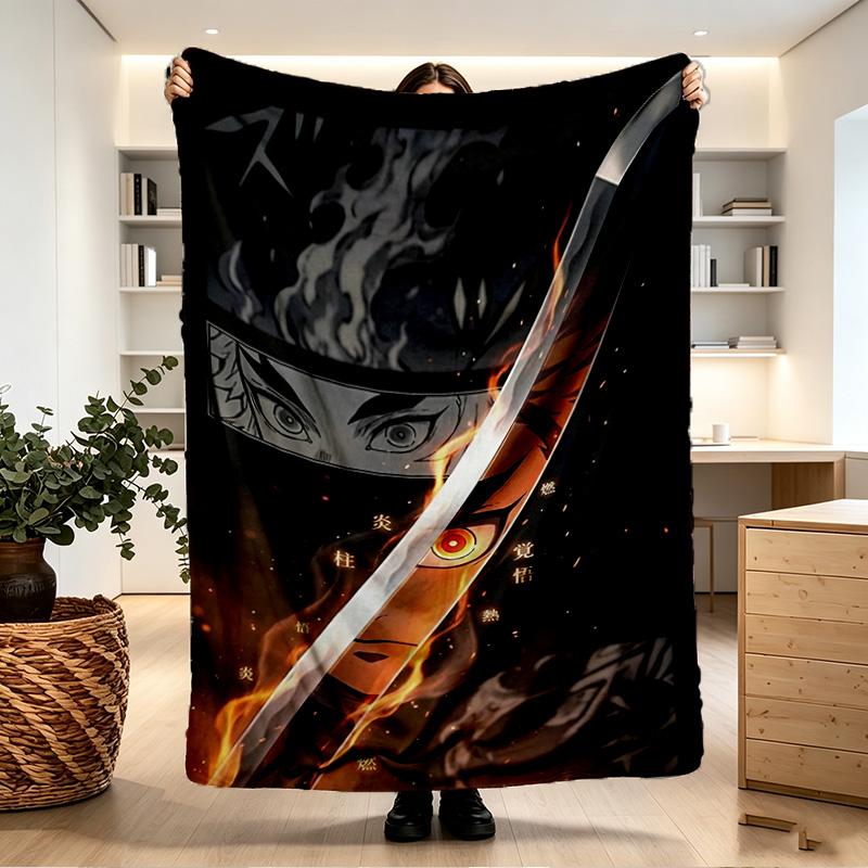 Demon Slayer Print Blanket - Soft & Comfortable, for Bedroom, Travel, Sofa, Home Decoration - Birthday Christmas Gift for Friend