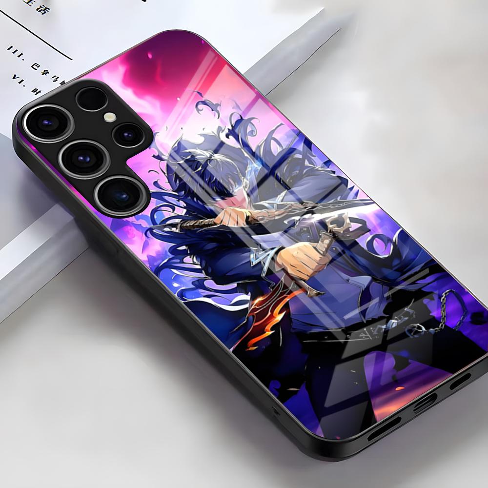 Чехол для телефона с принтом аниме S-Solos L-Levelings для Samsung S25 Edge Ultra S23 S22 S21 S20 Ultra Plus S24 Fe A54 A53 A25 Стеклянный чехол