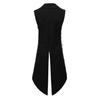 Men's Casual Middle Ages Long Vintage Sleeveless Leather Button Style Tuxedo