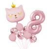 10 Pcs/set Girls Birthday Number Ballons Cartoon Aluminum Film Balloons New Jumbo Number Balloon