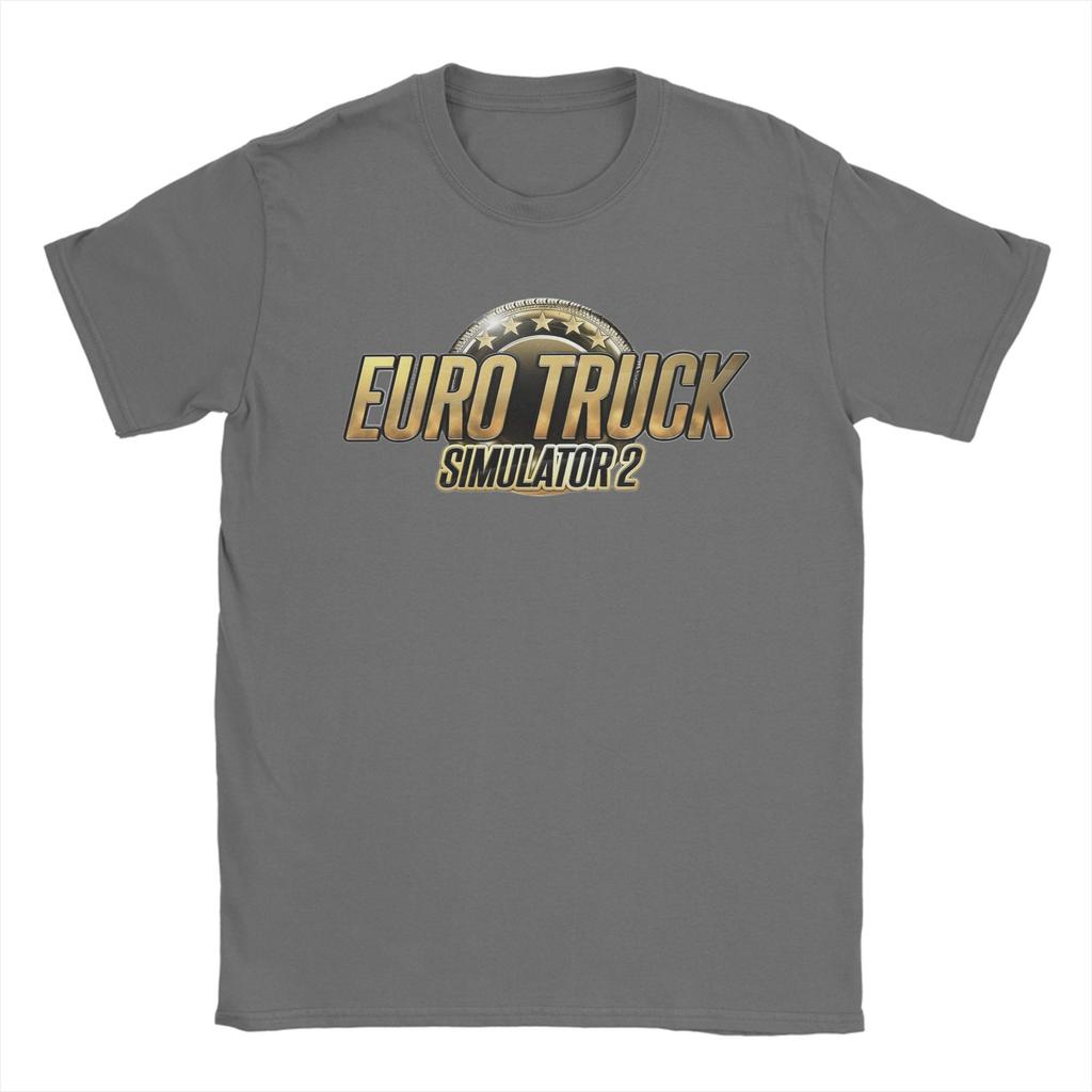ИгрыEuro Truck Simulator 2 Мужские футболки Повседневные футболки с коротким рукавом с круглым вырезом Хлопок Летние топы