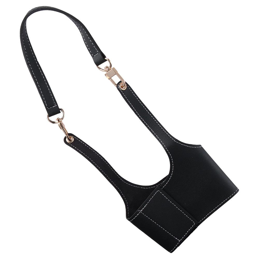 Black Water Cup Bag PU Handle Cup Bag Portable Cup Protective Cover Travel