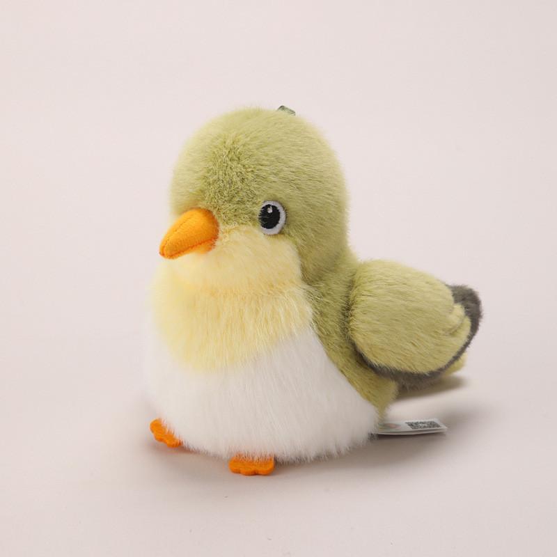 Simulated Island Canary White Eye Red Whiskered Bulbul Plush Toy Doll For Collectors And Backpack Decor