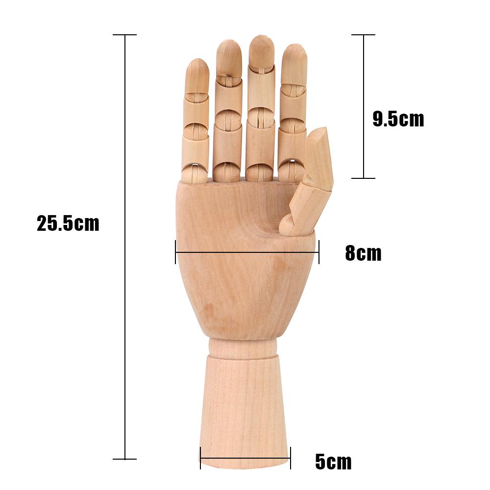 Flexible Jointed Doll Wooden Hand Model 10 Inches Tall Home Decor Human Artist Models Sketch Mannequin Model Movable Limbs