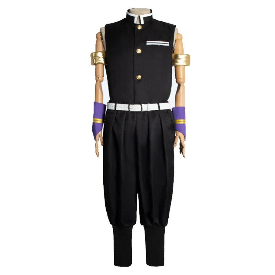 Tengen Косплей Аниме Demon Slayer Kimetsu No Yaiba Косплей Костюм Uzui Tengen Униформа Серебряный Парик Костюмы на Хэллоуин Экипировка