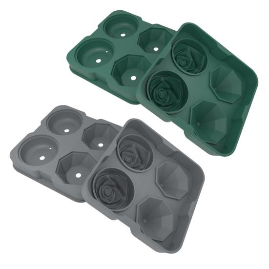 Форма для льда Роза Силиконовая 4 ячейки Воронка для льда