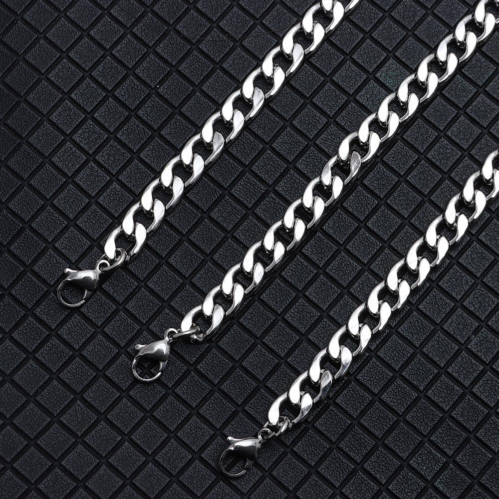 5/7/9/MM Men Choker Cool Cuban Chain Heavy Link Metal Collar Stainless Steel Necklace