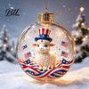 Decorative Hanging Balls Glowing Christmas Story Ornament, Light?Up Mini Holiday Scene Ball with Warm Garden Party Ornaments LED Light, Clear
