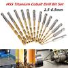 Tungsten Carbide Twist Drill Bit Power Tool High Speed Steel HSS Titanium Coated Drill Bit Set 1/4
