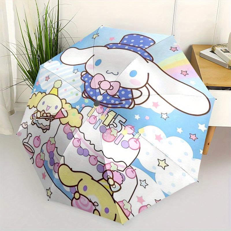 1pc Happy Birthday Cinnamoroll Idea Durable Cartoon Folding Umbrella, Portable 3-Fold Compact Umbrella for Men and Women, Suitable for Travel or Daily