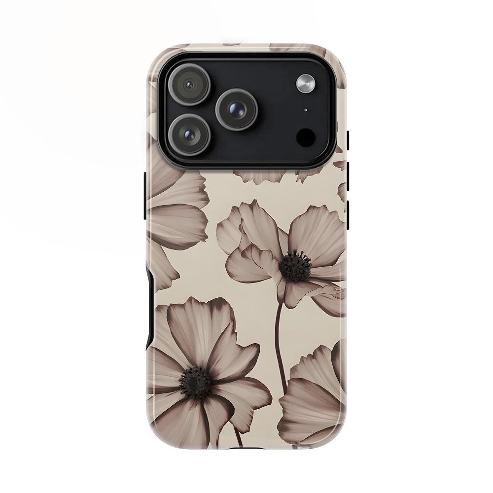 Винтажный чехол для телефона с цветочным принтом для iPhone 17 17e 16e 16 15 14 13 12 11 X XS XR XSMAX 7 8 Air Pro Max Plus Двухслойная задняя крышка