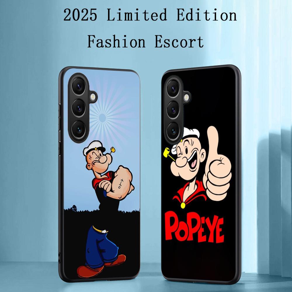 P-po-peyeS classic anime poster pattern Phone Case For Samsung Galaxy S26 S25 S24 S23 S22 S21 Plus Ultra Note20 Soft Black