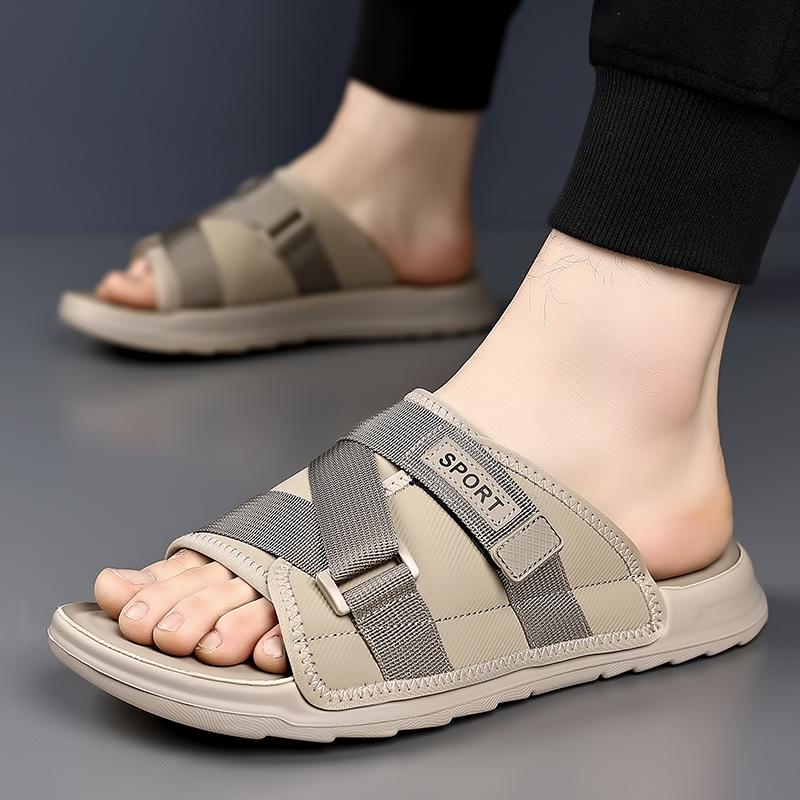 Fashion Luxury Brand Summer Slippers Men Soft Bottom Half Drag Slides Leisure Walk Sandals Outdoor Beach Flats Versatile Man Flip-flops