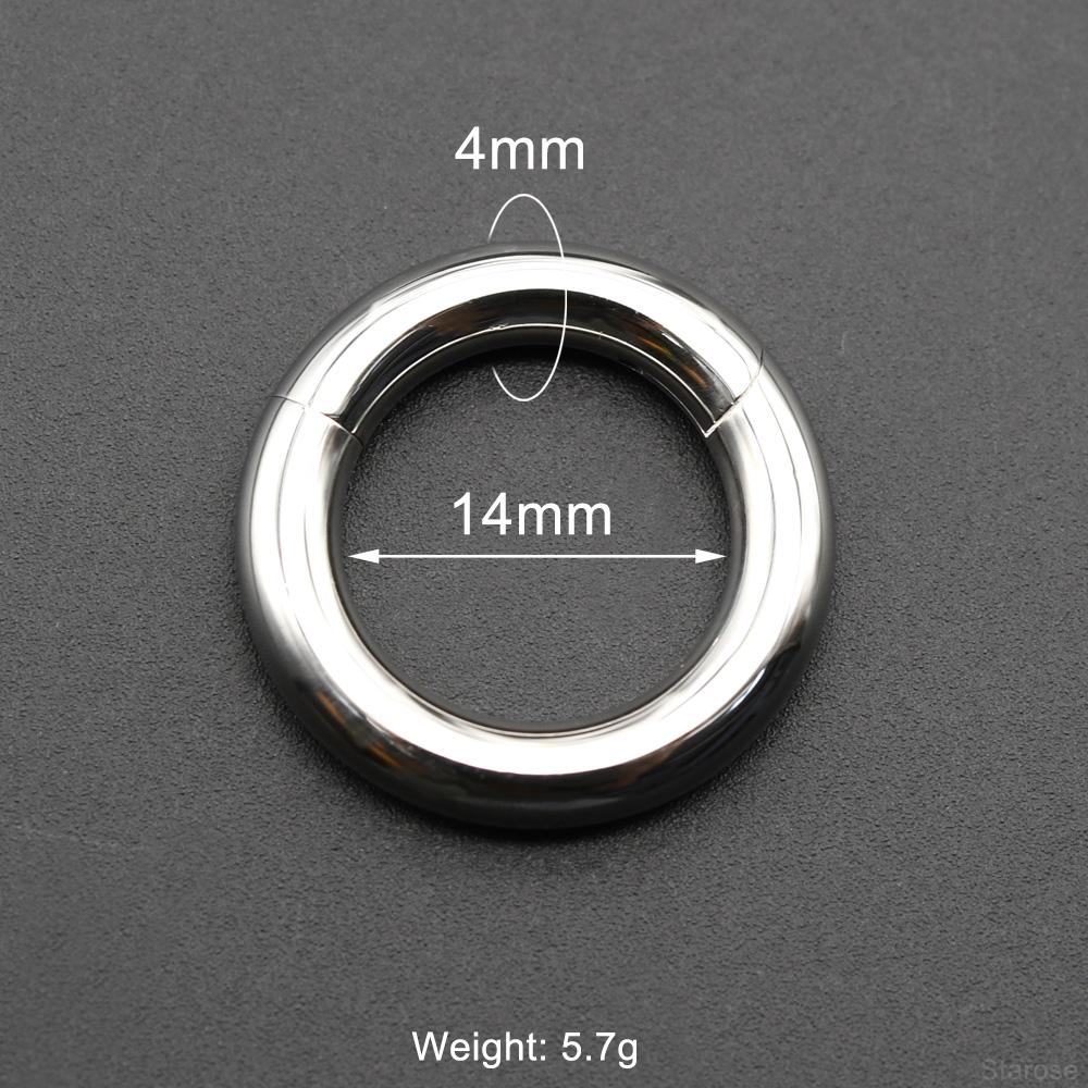 Smooth Hinged Stainless Steel Segment Hoop Ring 00G Large Size Septum Clicker BCR PA Piercing Nose Ring Ear Stretcher Weights