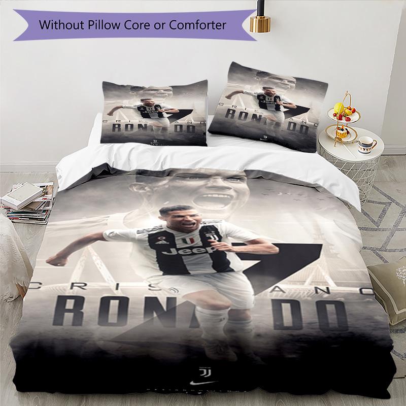 Ronaldo's Man Fireball Bedding Set, Breathable Duvet Cover with Pillowcases, Soft Bed Linen for Bedroom Home Decoration, Perfect Festival Birthday Gif