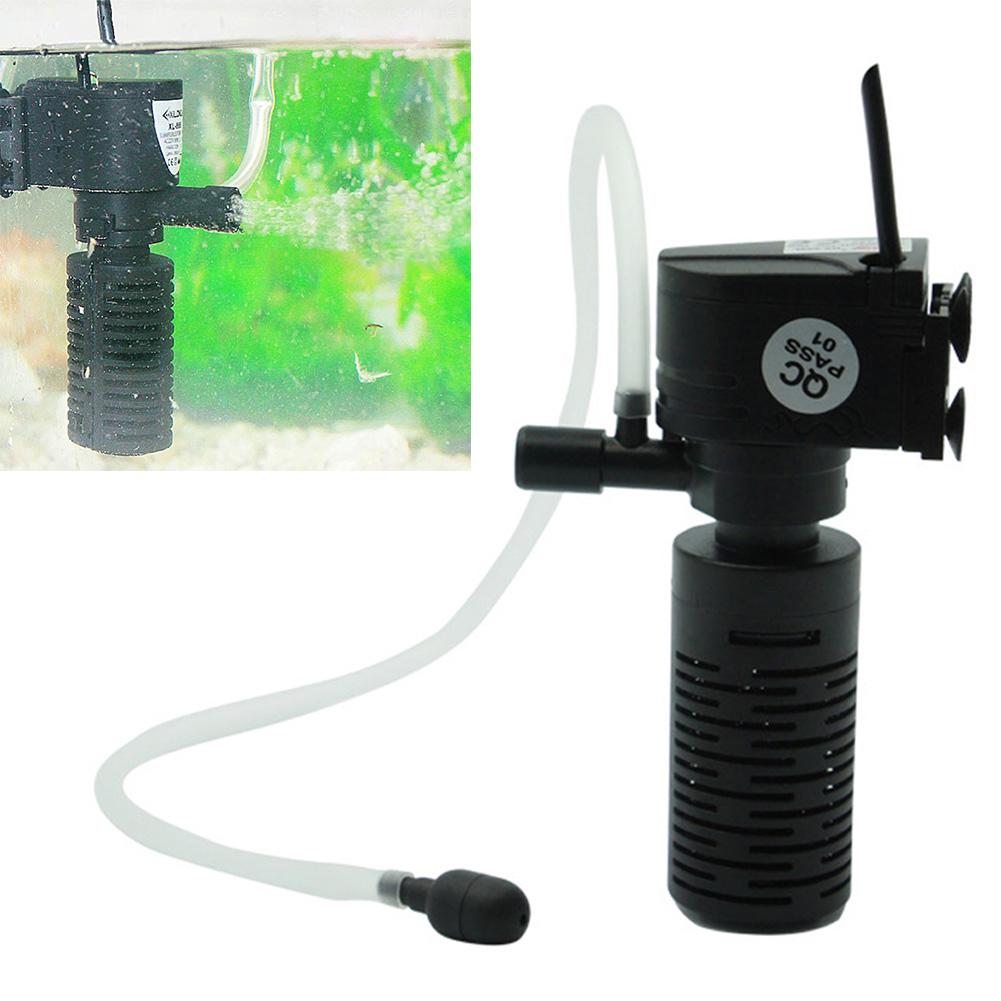 Fish Tank Filter 3 In 1 W Mini Aquarium Tank Filter Water Purifier Submersible Oxygen Pump