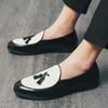 Fashion LUXURY ITALIAN LOAFERS MEN DRESS SHOES FASHION HAND-MADE SLIP ON TASSEL LOAFERS WEDDING OFFICE SHOES CASUAL MEN SHOES LEATHER