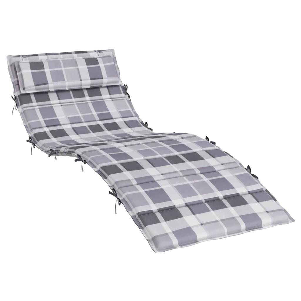 Sun Lounger Cushion Grey 180 x 60 x 4 cm Oxford Fabric